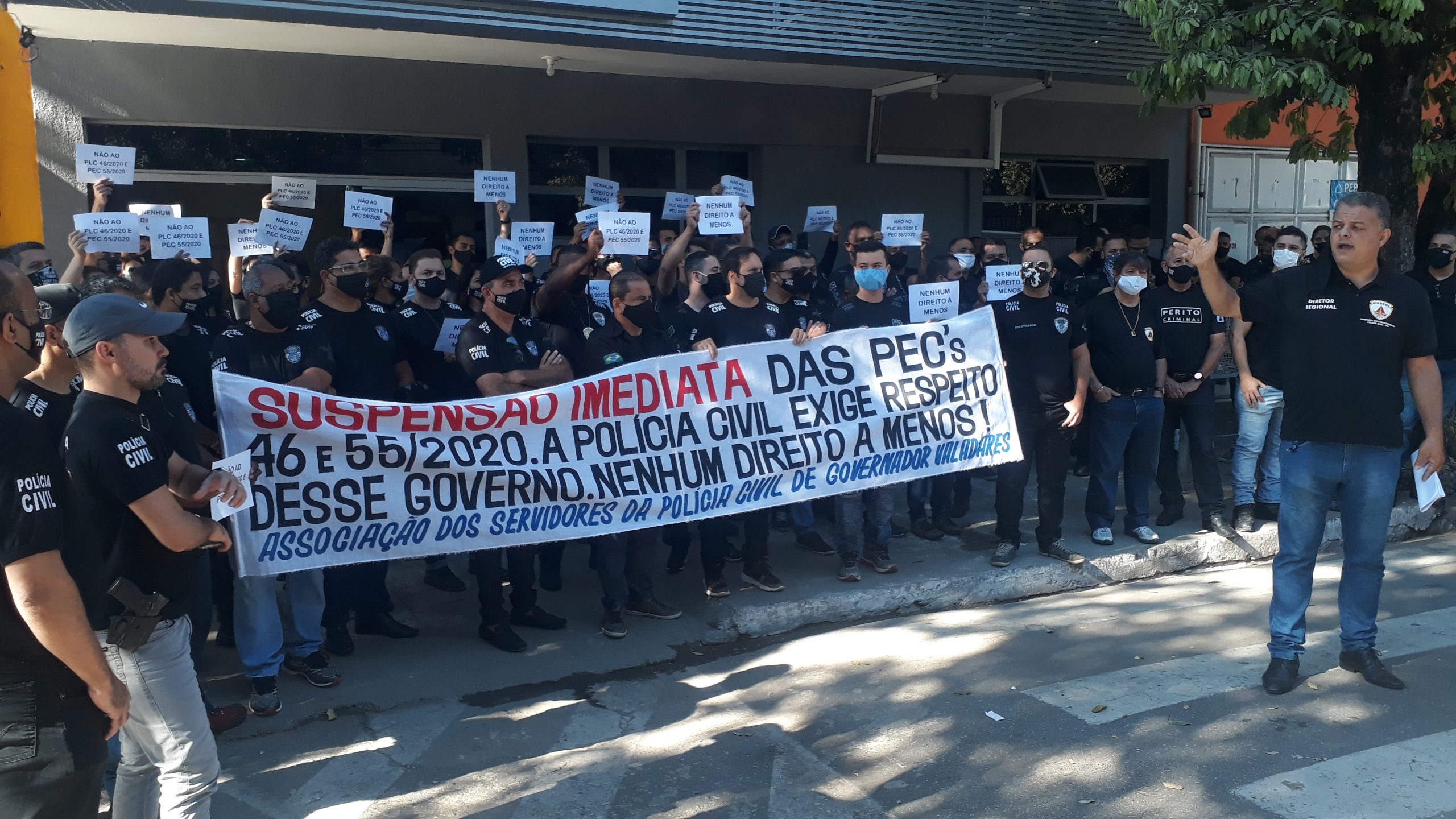 Policiais Civis e policiais penais se unem em GV em manifestação contra reforma previdenciária de MG